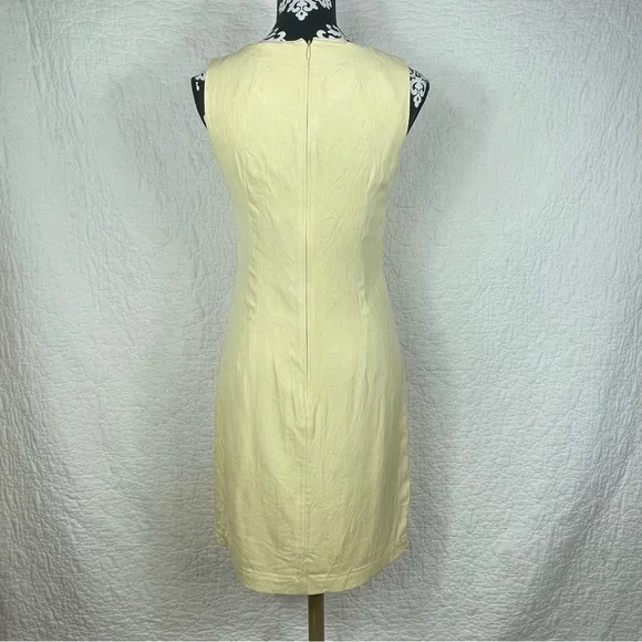 🔥Tommy Bahama 100% Silk Knee Length Yellow Butter Dress - Picture 3 of 13